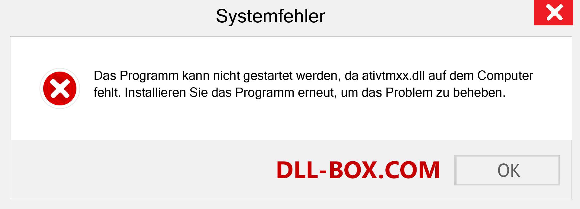 ativtmxx.dll-Datei fehlt?. Download für Windows 7, 8, 10 - Fix ativtmxx dll Missing Error unter Windows, Fotos, Bildern